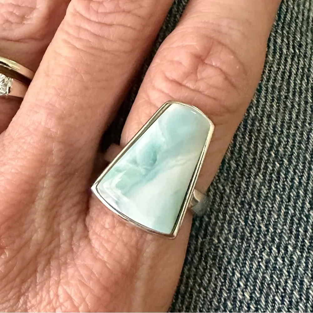 Dune Jewelry Larimar Ring sz6 Sterling Silver - Picture 1 of 8